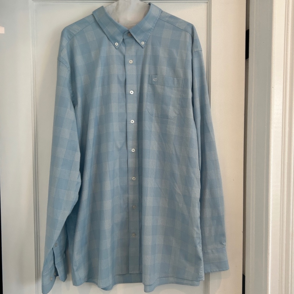 Men's Southern Tide Intercoastal Long Sleeve Button Shirt XXL Blue